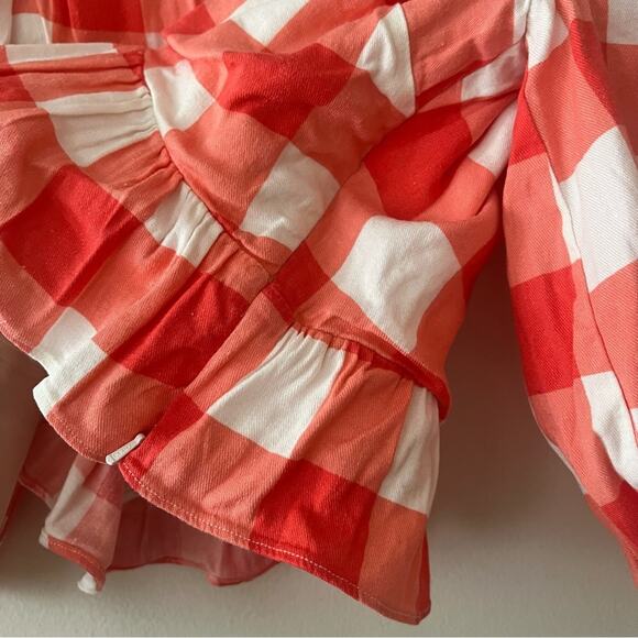 Lovers + Friends Alba Check Print Puff Sleeve Top - Picture 11 of 11